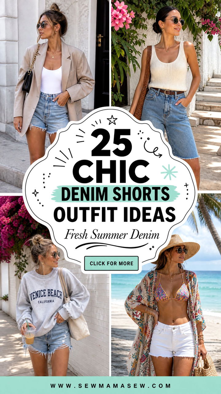 25 chic denim shorts outfit ideas Fresh Summer Looks - 25 chic denim shorts outfit ideas: Fresh Summer Looks