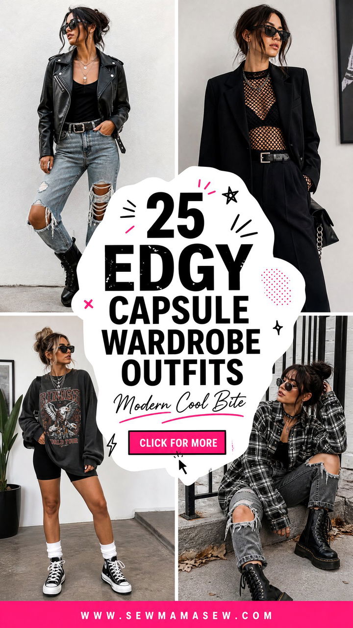 25 edgy capsule wardrobe outfits Cool Looks With Modern Bite - 25 edgy capsule wardrobe outfits: Cool Looks With Modern Bite