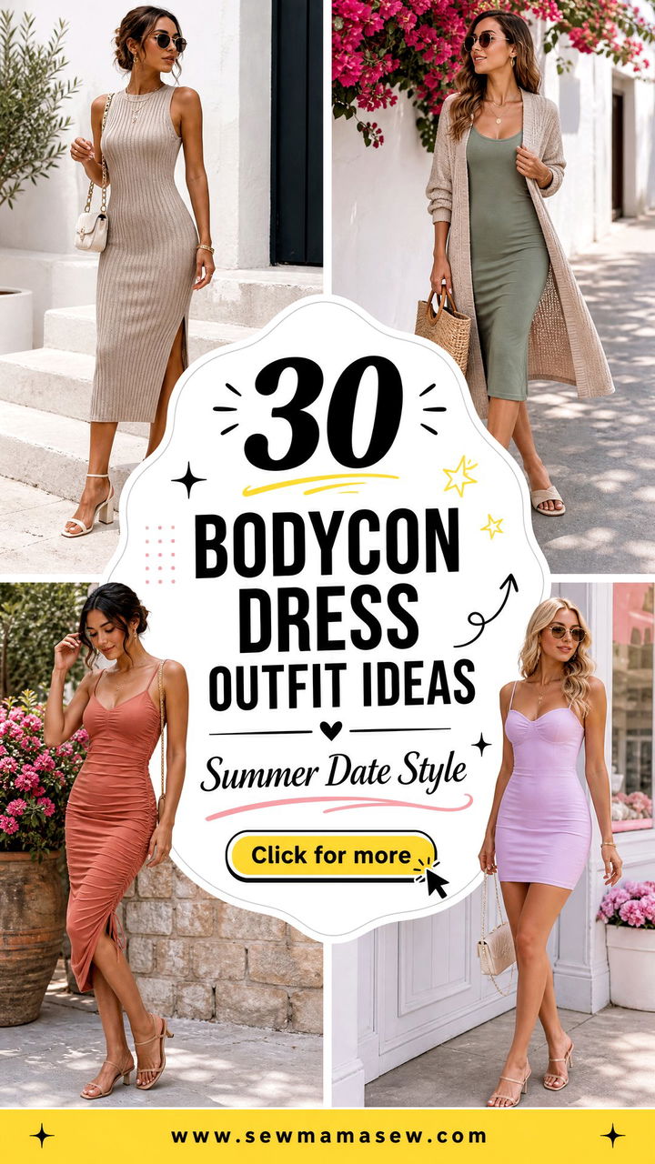 30 Bodycon Dress Outfit Ideas With Sandals for Summer Dates - 30 Bodycon Dress Outfit Ideas With Sandals for Summer Dates