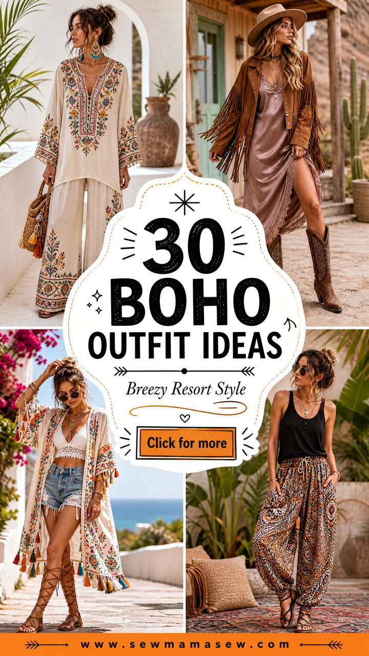 30 Boho Outfit Ideas for Vacation With Breezy Resort Style - 30 Boho Outfit Ideas for Vacation With Breezy Resort Style