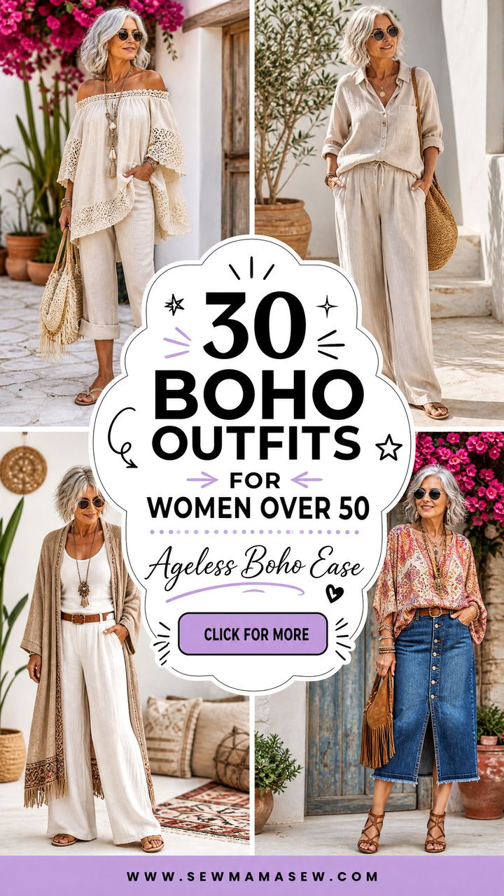 30 Boho Outfits for Women Over 50 Effortless Chic Looks - 30 Boho Outfits for Women Over 50: Effortless Chic Looks