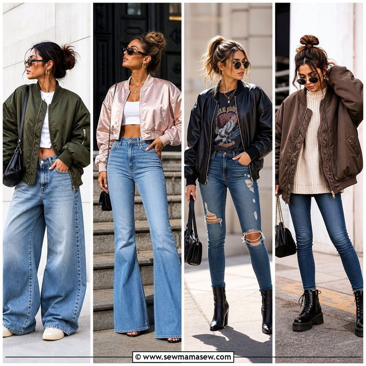 30 Bomber Jacket Outfit Ideas With Jeans: Cool Denim Looks