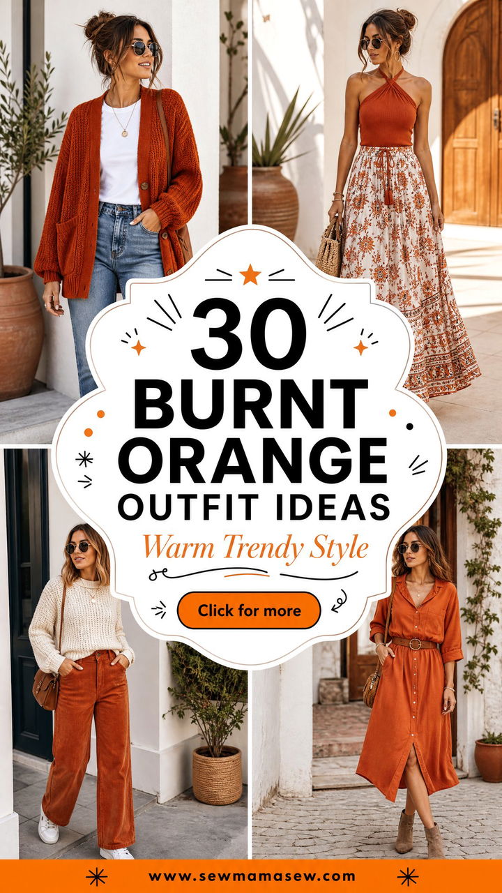 30 Burnt Orange Outfit Ideas for Warm Trendy Style - 30 Burnt Orange Outfit Ideas for Warm, Trendy Style