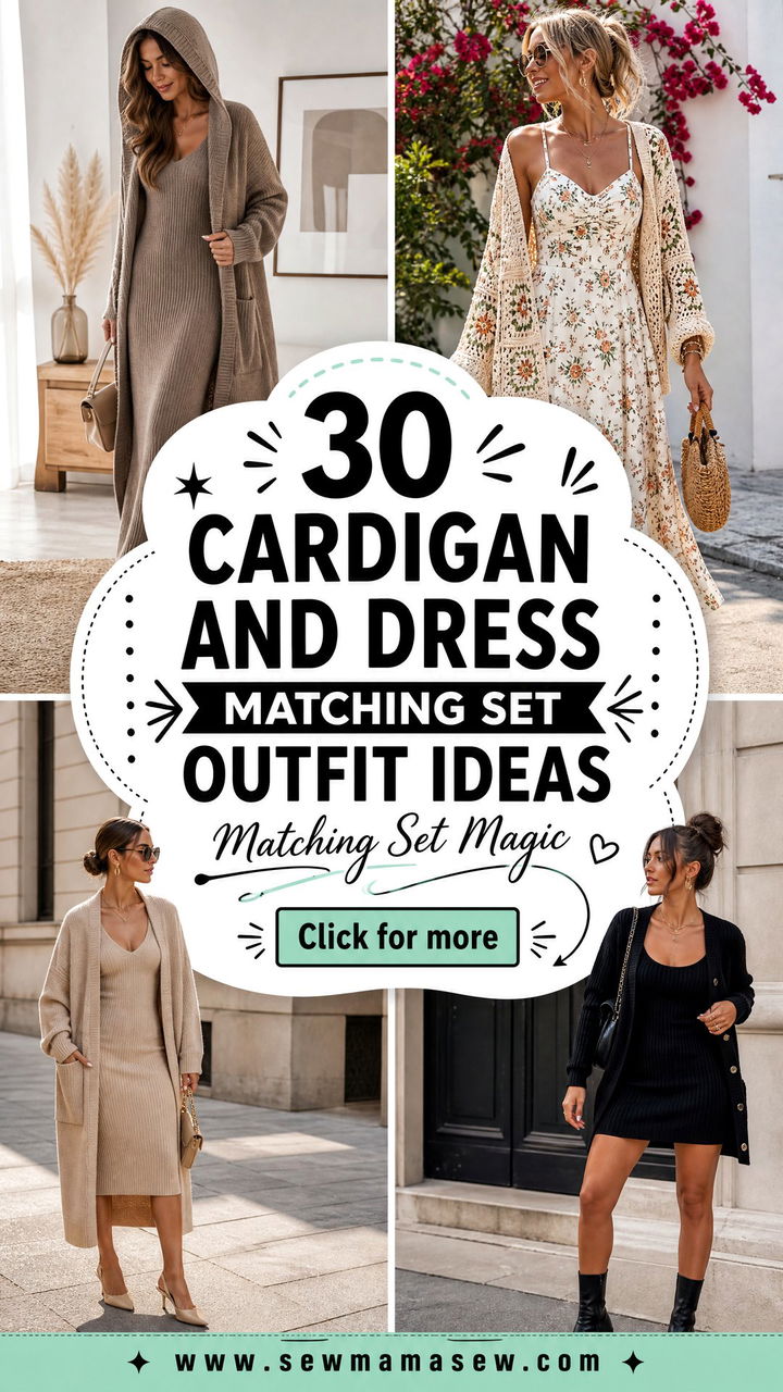 30 Cardigan and Dress Matching Set Outfit Ideas to Try - 30 Cardigan and Dress Matching Set Outfit Ideas to Try
