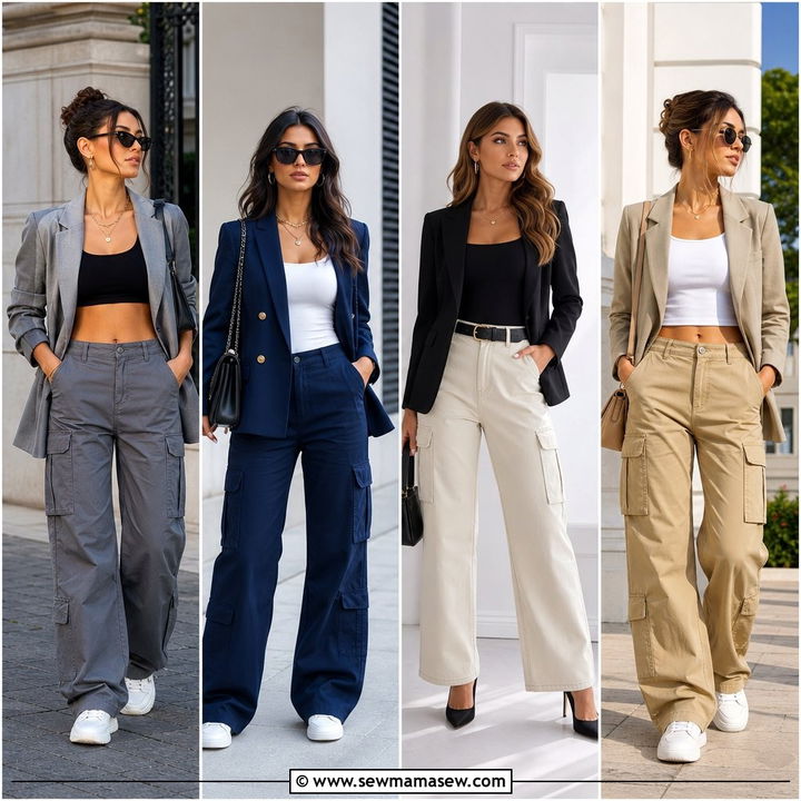30 Cargo Pants Outfit Ideas With Blazer for Smart Street Style