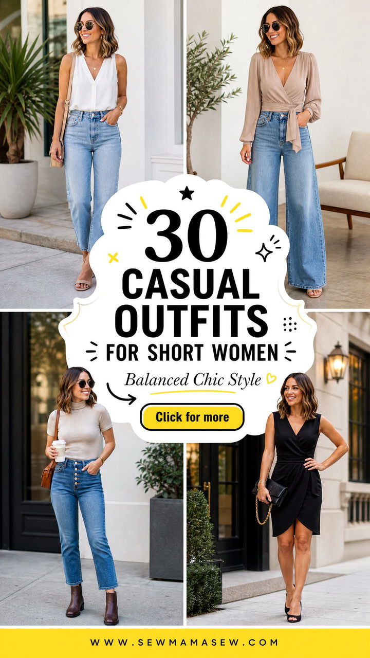 30 Casual Outfits for Short Women to Look Balanced and Chic - 30 Casual Outfits for Short Women to Look Balanced and Chic