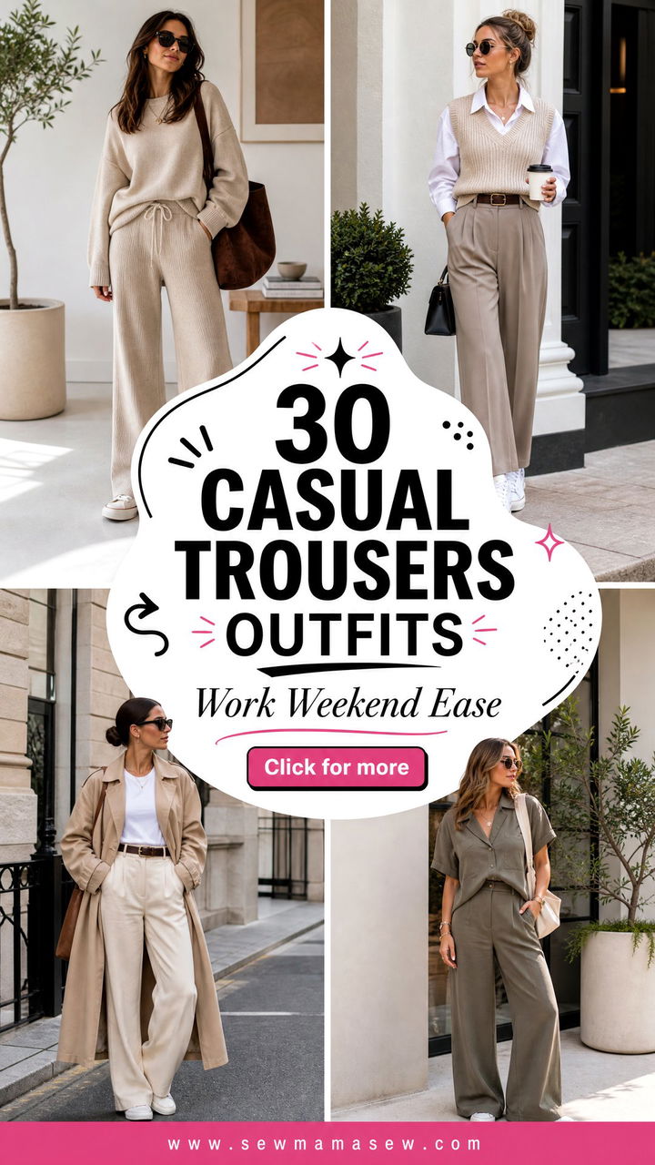 30 Casual Trousers Outfits for Effortless Work-to-Weekend Style - 30 Casual Trousers Outfits for Effortless Work-to-Weekend Style