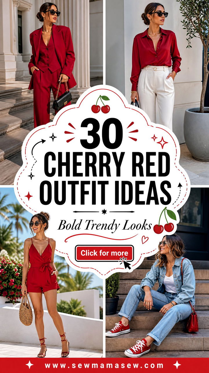30 Cherry Red Outfit Ideas for a Bold Trendy Look - 30 Cherry Red Outfit Ideas for a Bold Trendy Look