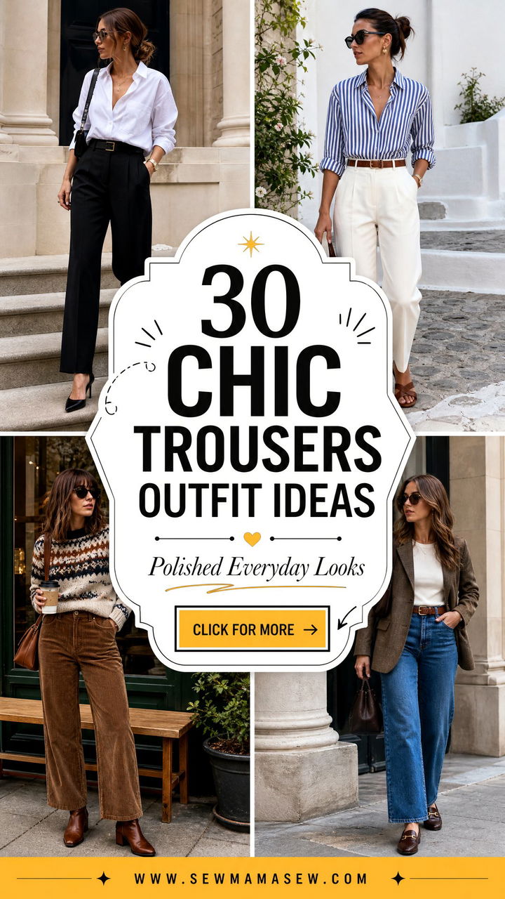 30 Chic Trousers Outfit Ideas for Polished Everyday Looks - 30 Chic Trousers Outfit Ideas for Polished Everyday Looks