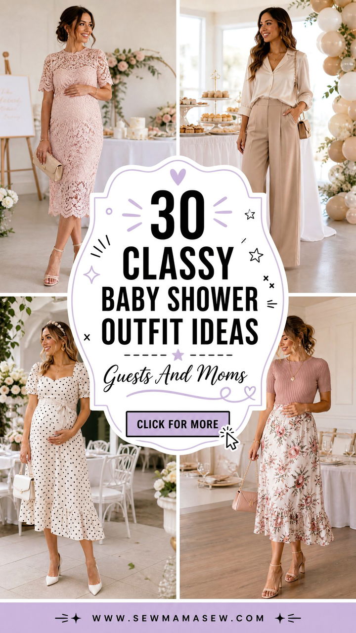 30 Classy Baby Shower Outfit Ideas for Guests and Moms - 30 Classy Baby Shower Outfit Ideas for Guests and Moms