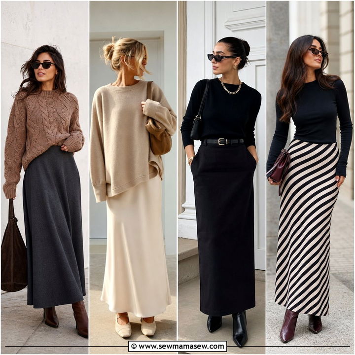 30 Classy Maxi Skirt Outfits That Look Polished Today