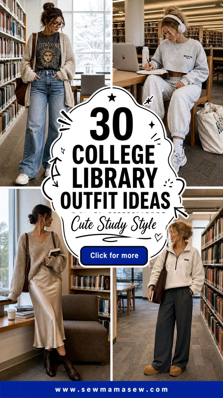30 College Library Outfit Ideas for Cute Study-Day Style - 30 College Library Outfit Ideas for Cute Study-Day Style