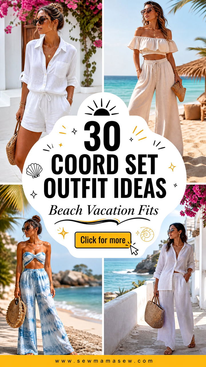 30 Coord Set Outfit Ideas for Beach Days and Vacations - 30 Coord Set Outfit Ideas for Beach Days and Vacations