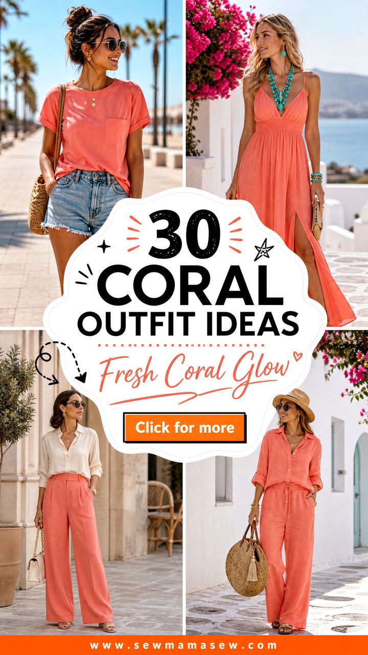30 Coral Outfit Ideas for a Bright Fresh Wardrobe Update - 30 Coral Outfit Ideas for a Bright, Fresh Wardrobe Update