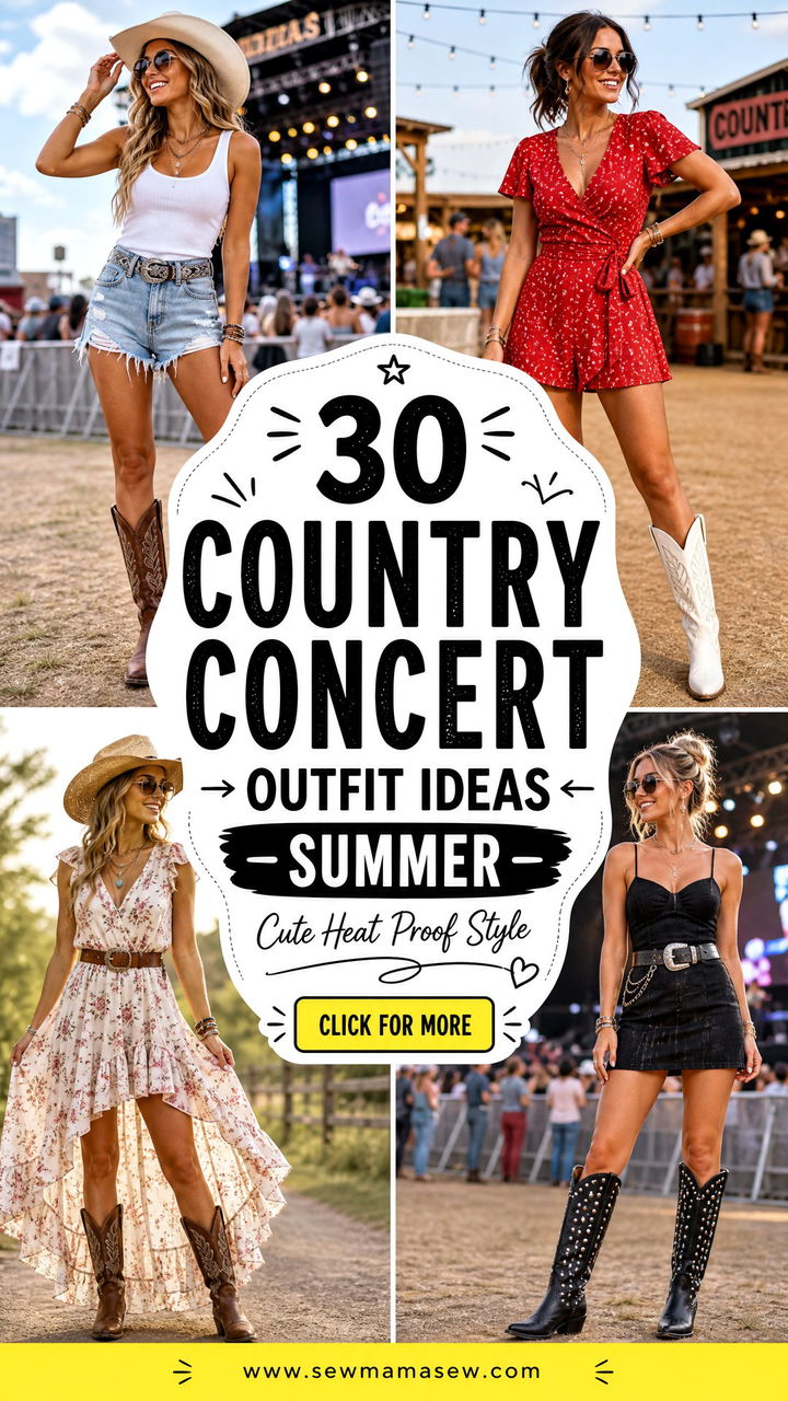 30 Country Concert Outfit Ideas Summer Cute Heat-Proof Looks - 30 Country Concert Outfit Ideas Summer: Cute Heat-Proof Looks