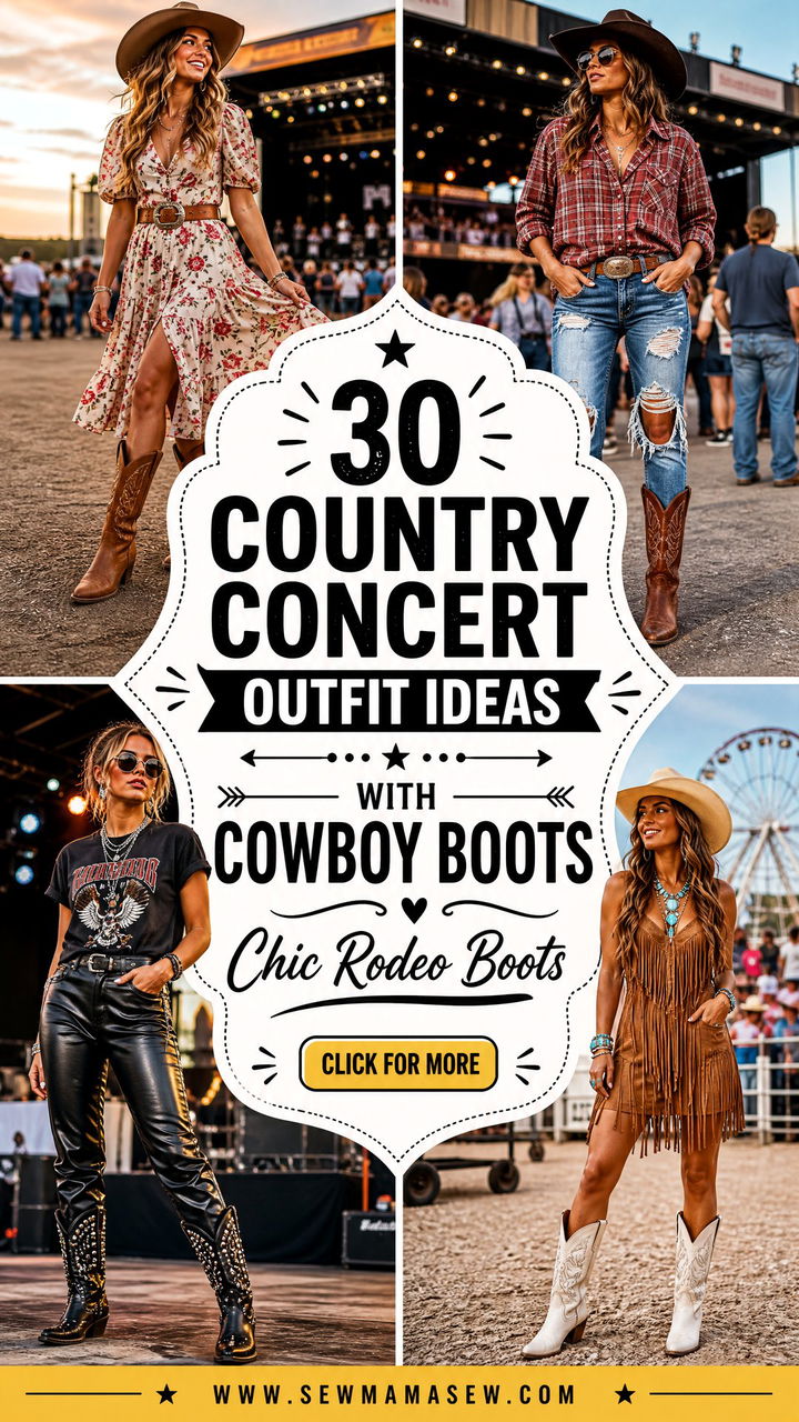 30 Country Concert Outfit Ideas With Cowboy Boots Chic Rodeo - 30 Country Concert Outfit Ideas With Cowboy Boots: Chic Rodeo