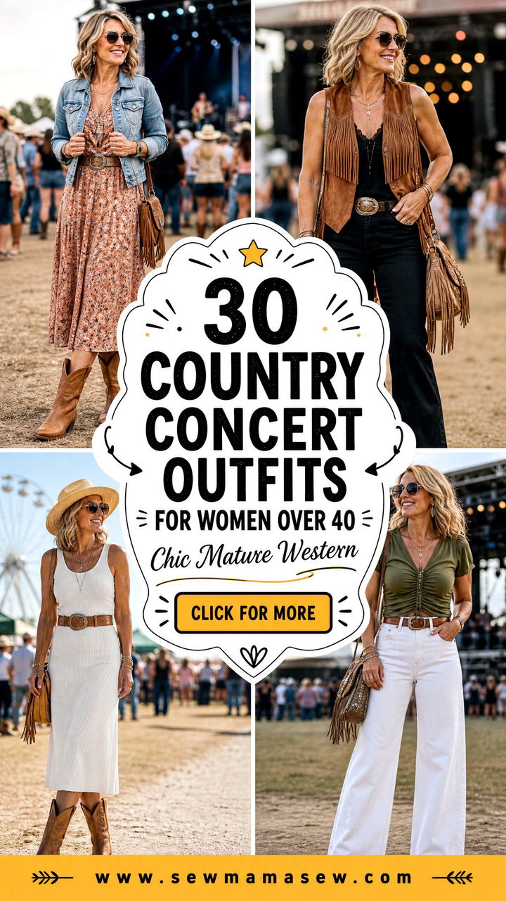 30 Country Concert Outfits For Women Over 40 Chic Looks - 30 Country Concert Outfits For Women Over 40: Chic Looks