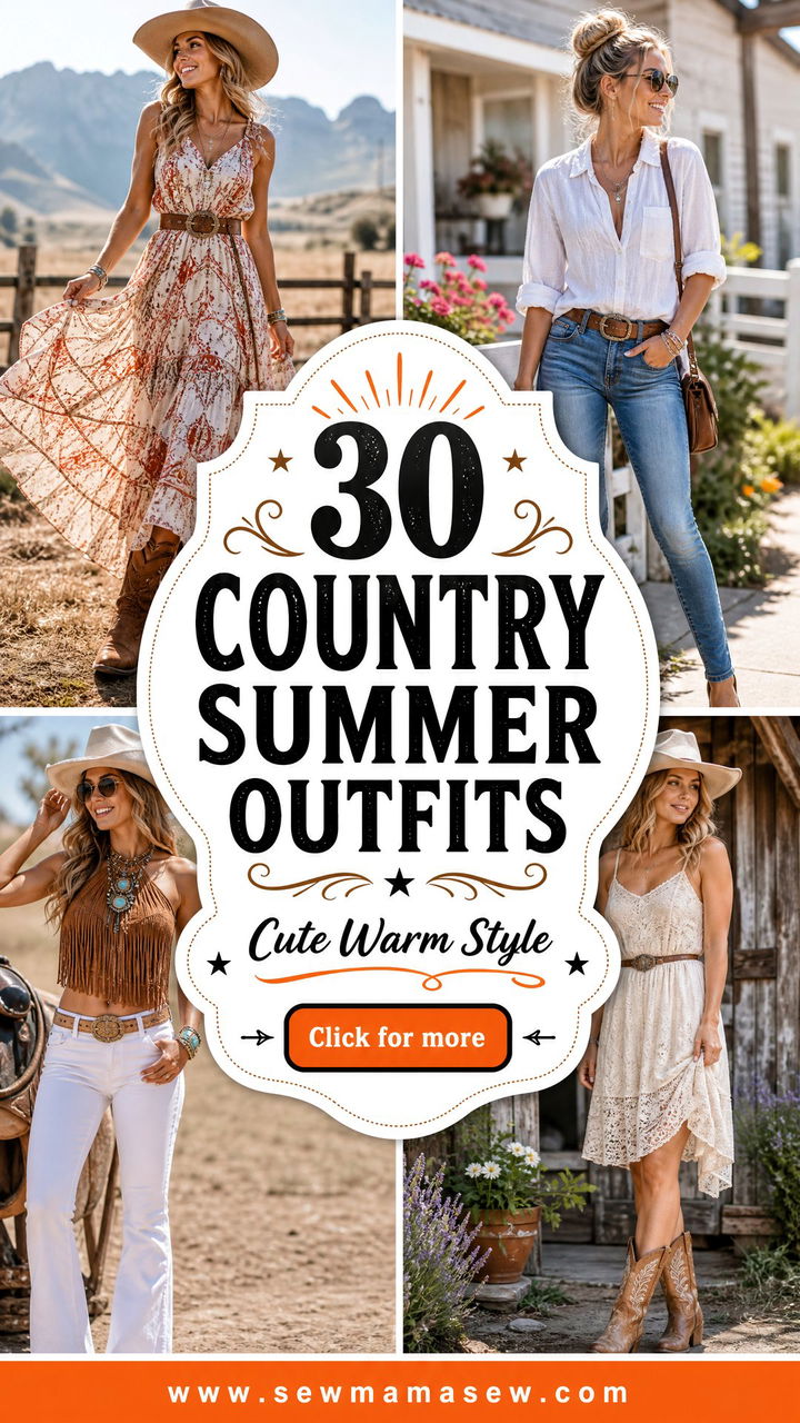 30 Country Summer Outfits for Cute Warm-Weather Style - 30 Country Summer Outfits for Cute Warm-Weather Style