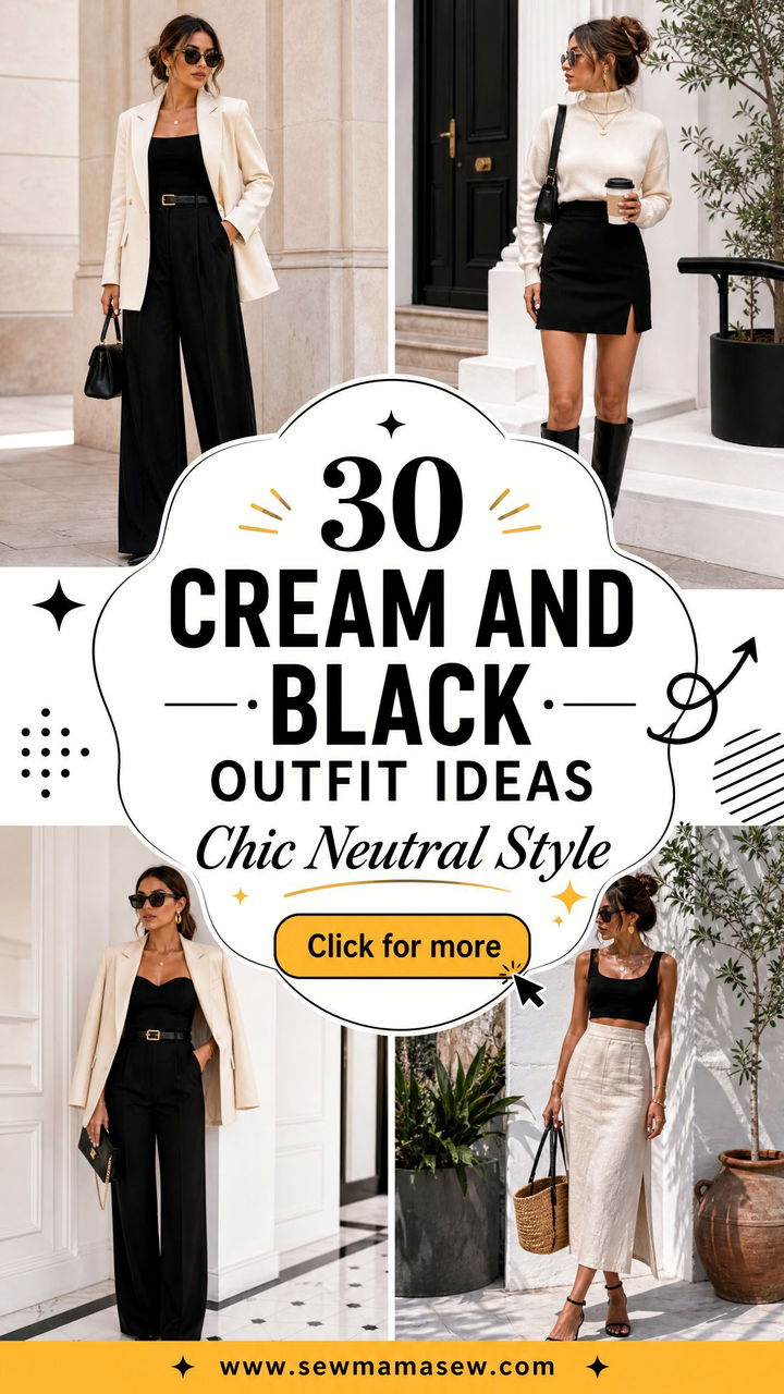 30 Cream and Black Outfit Ideas for Chic Neutral Style - 30 Cream and Black Outfit Ideas for Chic Neutral Style