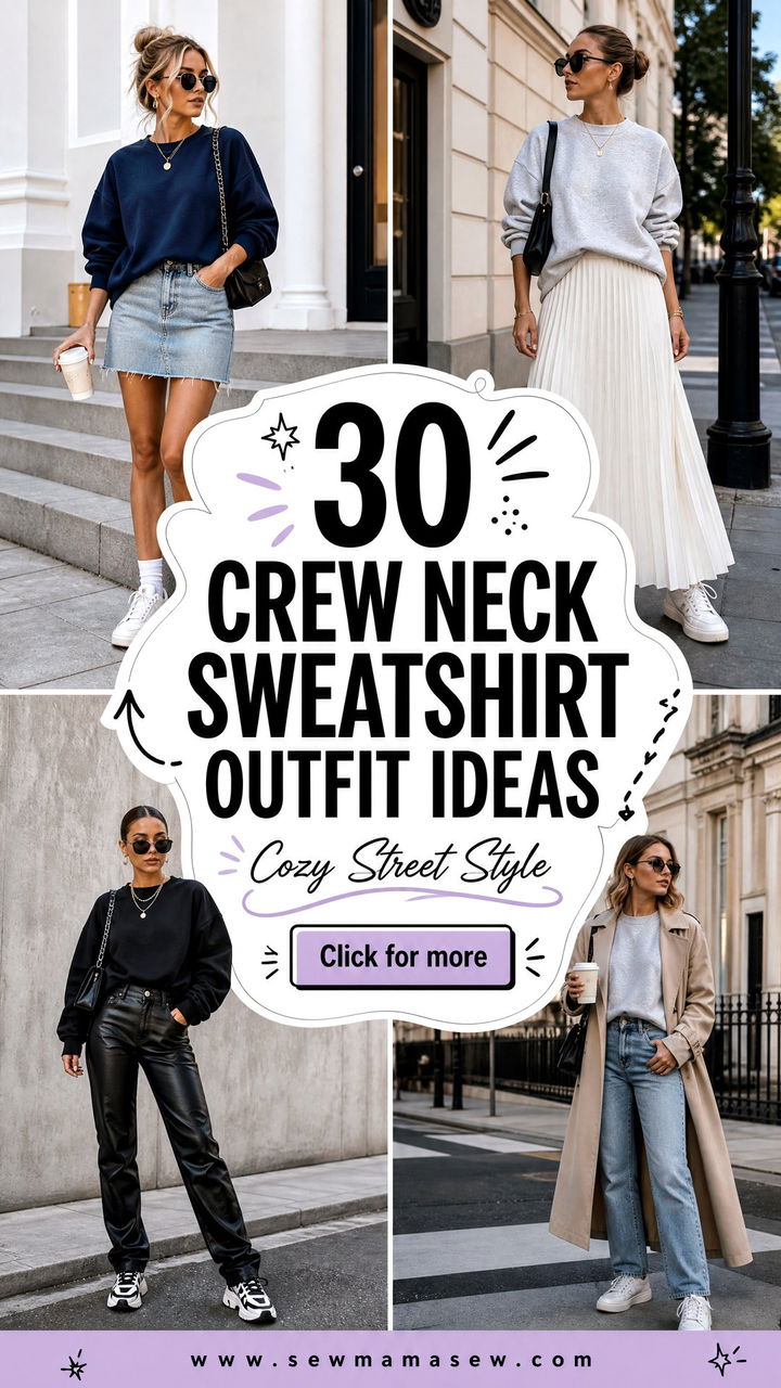 30 Crew Neck Sweatshirt Outfit Ideas for Cozy Style - 30 Crew Neck Sweatshirt Outfit Ideas for Cozy Style