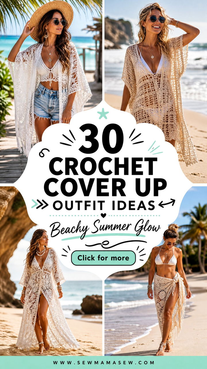 30 Crochet Cover Up Outfit Ideas for Beachy Summer Looks - 30 Crochet Cover Up Outfit Ideas for Beachy Summer Looks