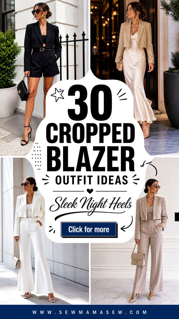 30 Cropped Blazer Outfit Ideas With Heels for Sleek Nights - 30 Cropped Blazer Outfit Ideas With Heels for Sleek Nights