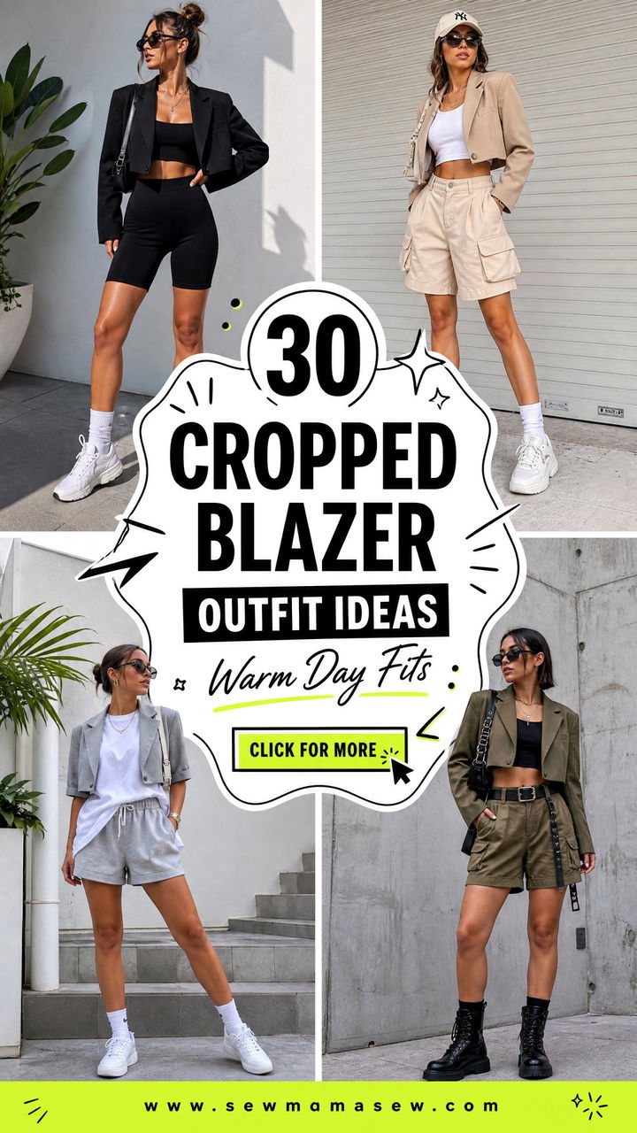 30 Cropped Blazer Outfit Ideas With Shorts for Warm Days - 30 Cropped Blazer Outfit Ideas With Shorts for Warm Days