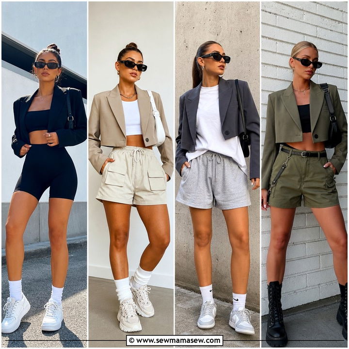 30 Cropped Blazer Outfit Ideas With Shorts for Warm Days
