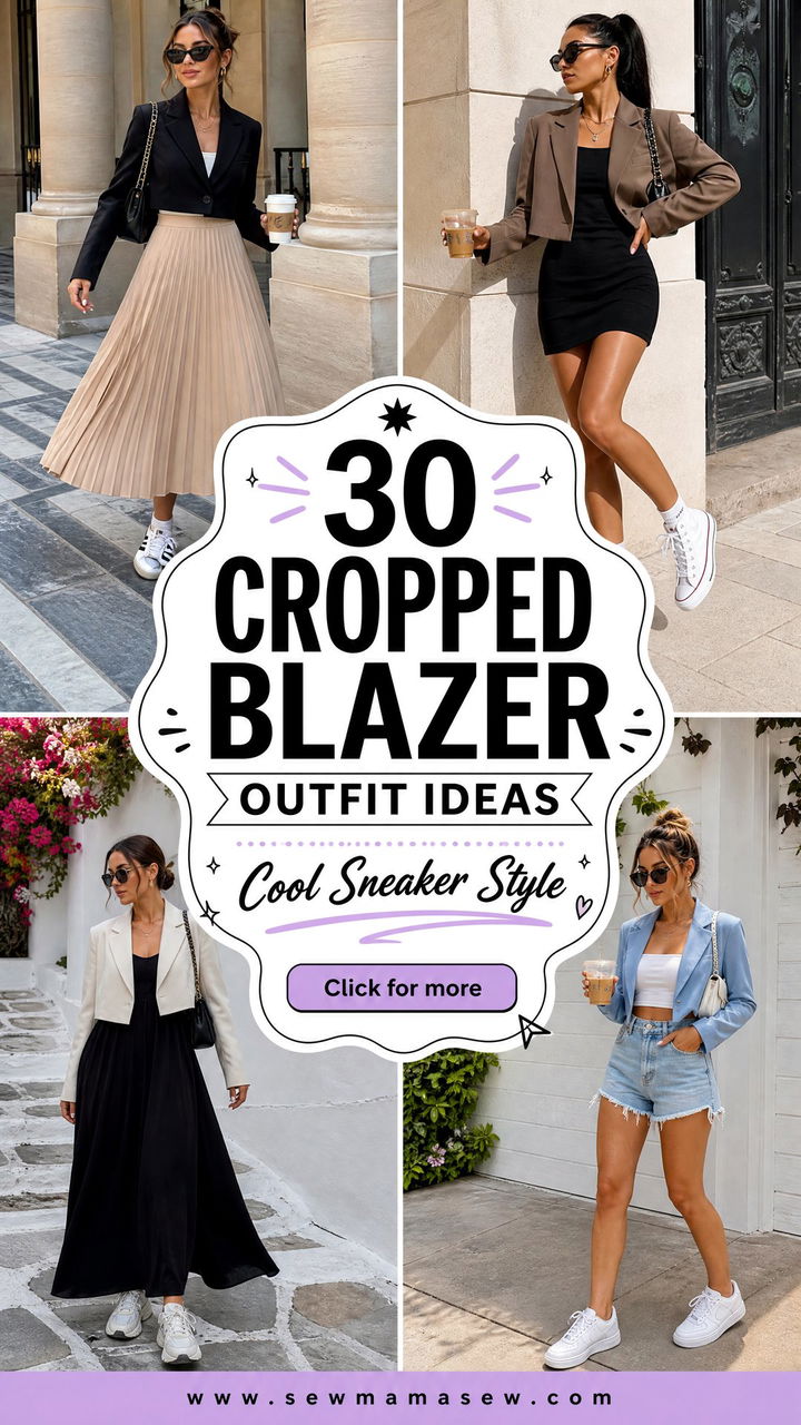 30 Cropped Blazer Outfit Ideas With Sneakers for Cool Style - 30 Cropped Blazer Outfit Ideas With Sneakers for Cool Style