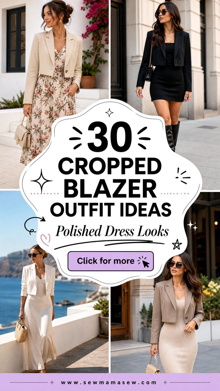 30 Cropped Blazer Outfit Ideas With a Dress for Polished Looks - 30 Cropped Blazer Outfit Ideas With a Dress for Polished Looks