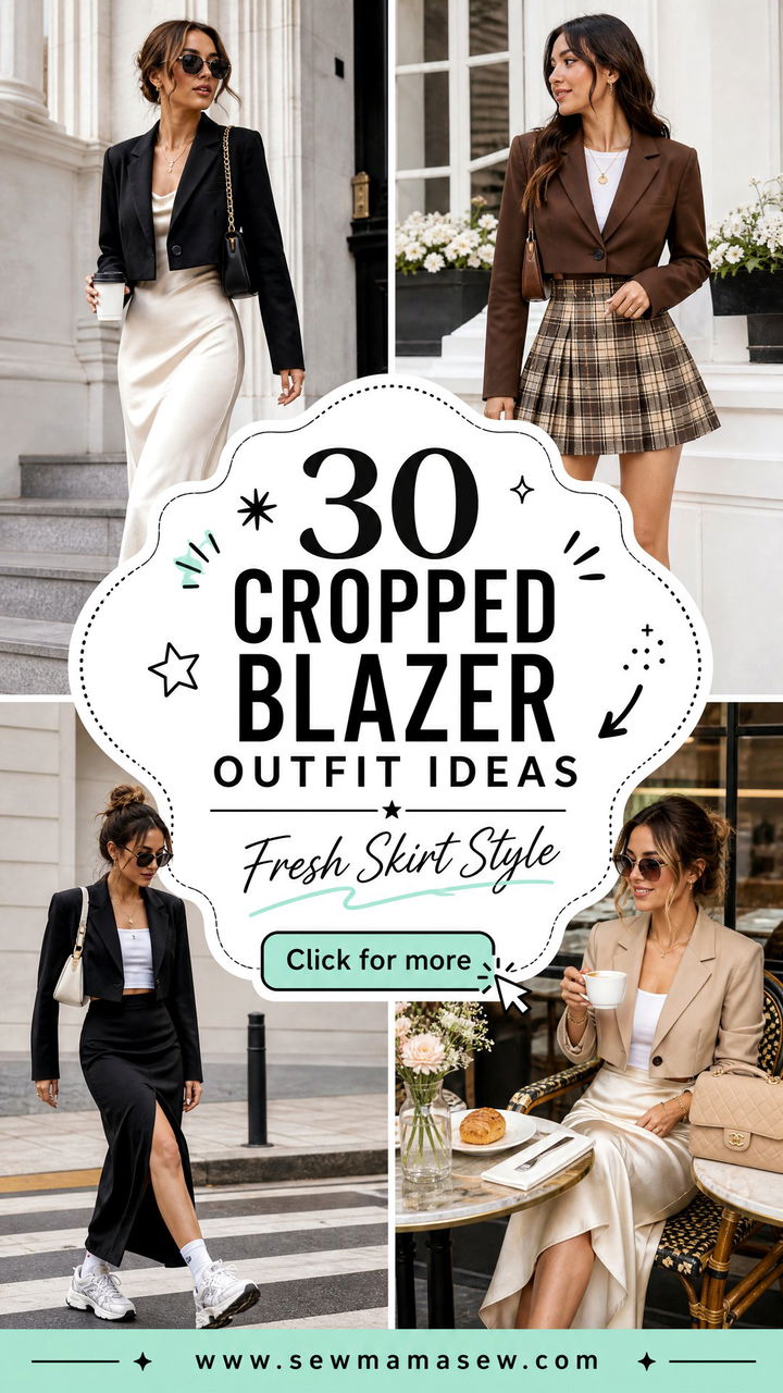 30 Cropped Blazer Outfit Ideas With a Skirt for Fresh Style - 30 Cropped Blazer Outfit Ideas With a Skirt for Fresh Style