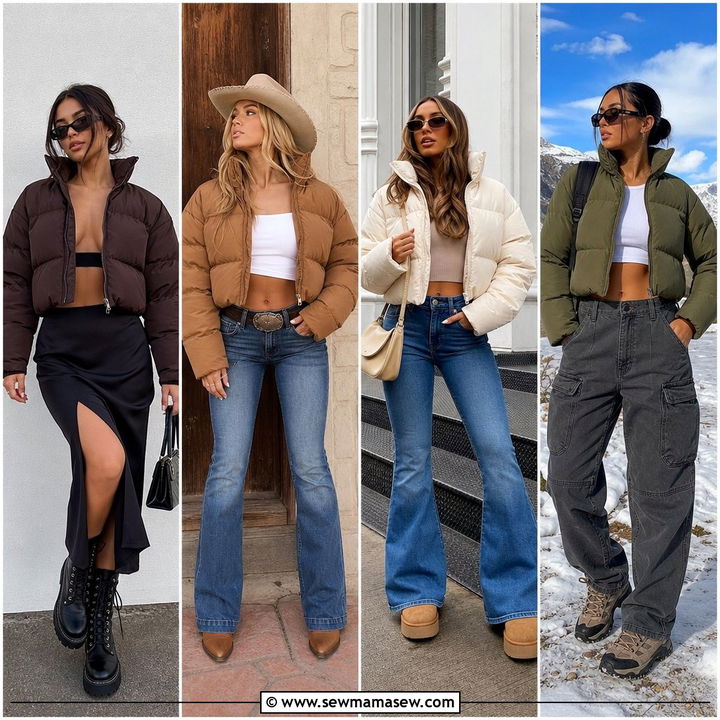 30 Cropped Puffer Coat Outfit Ideas for Cozy Street Style