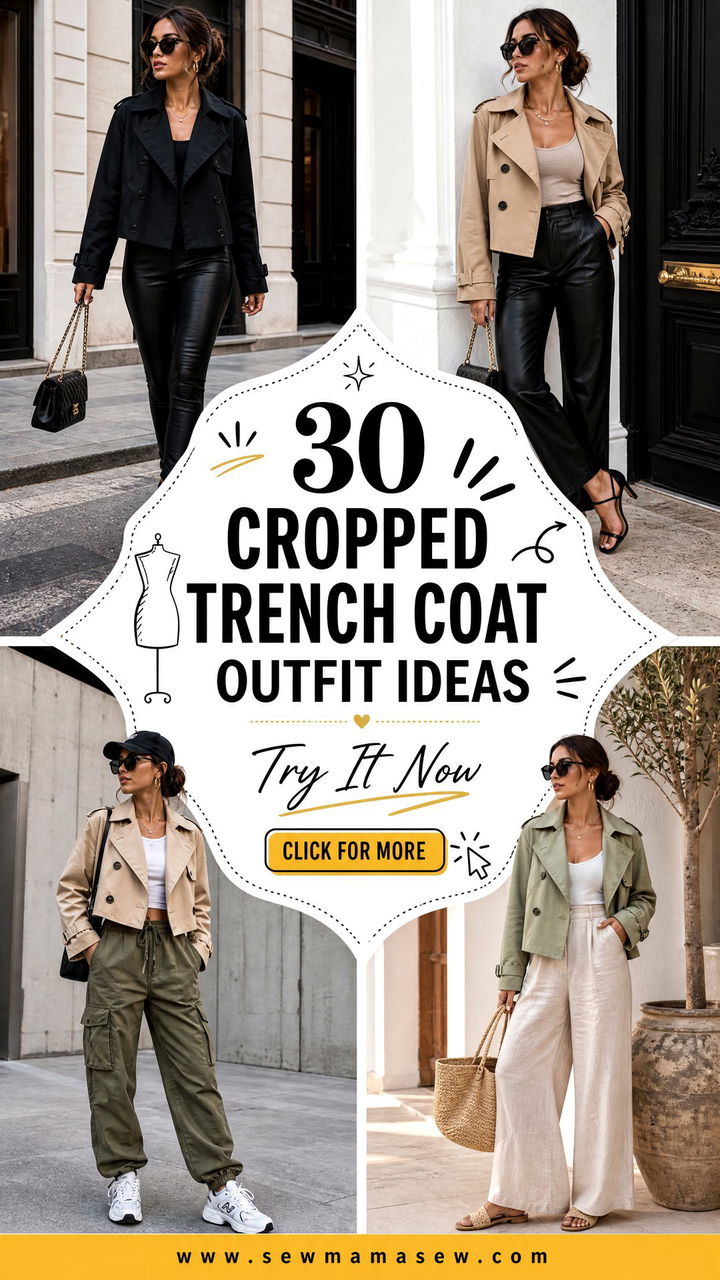 30 Cropped Trench Coat Outfit Ideas for Women to Try Now - 30 Cropped Trench Coat Outfit Ideas for Women to Try Now