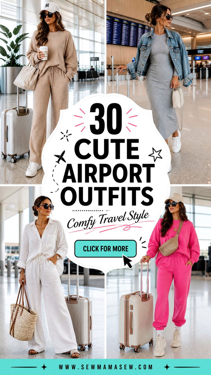 30 Cute Airport Outfits Youll Love for Comfy Travel - 30 Cute Airport Outfits You'll Love for Comfy Travel