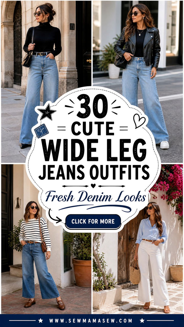 30 Cute Wide Leg Jeans Outfits For Fresh Denim Style Now - 30 Cute Wide Leg Jeans Outfits For Fresh Denim Style Now