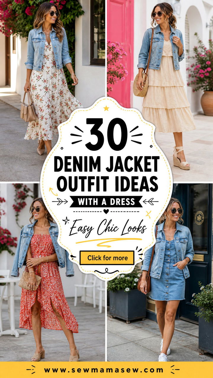 30 Denim Jacket Outfit Ideas With a Dress Easy Chic Looks - 30 Denim Jacket Outfit Ideas With a Dress: Easy Chic Looks