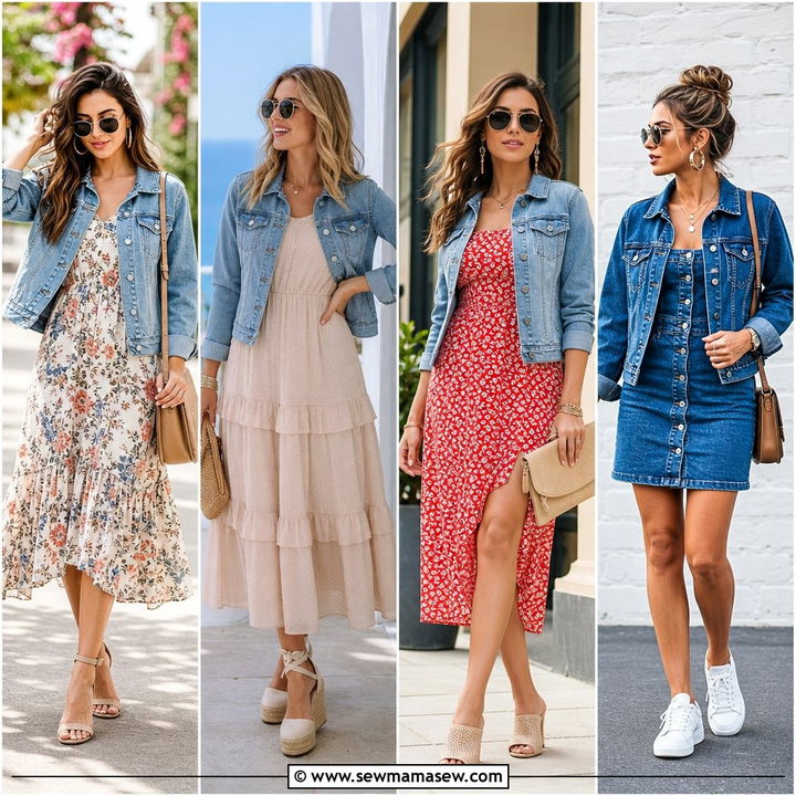 30 Denim Jacket Outfit Ideas With a Dress: Easy Chic Looks