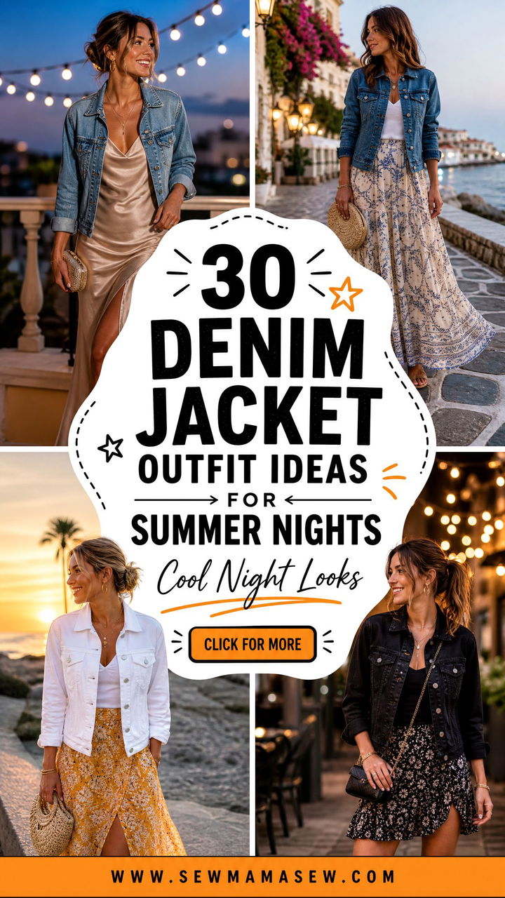 30 Denim Jacket Outfit Ideas for Summer Nights Cool Looks - 30 Denim Jacket Outfit Ideas for Summer Nights: Cool Looks