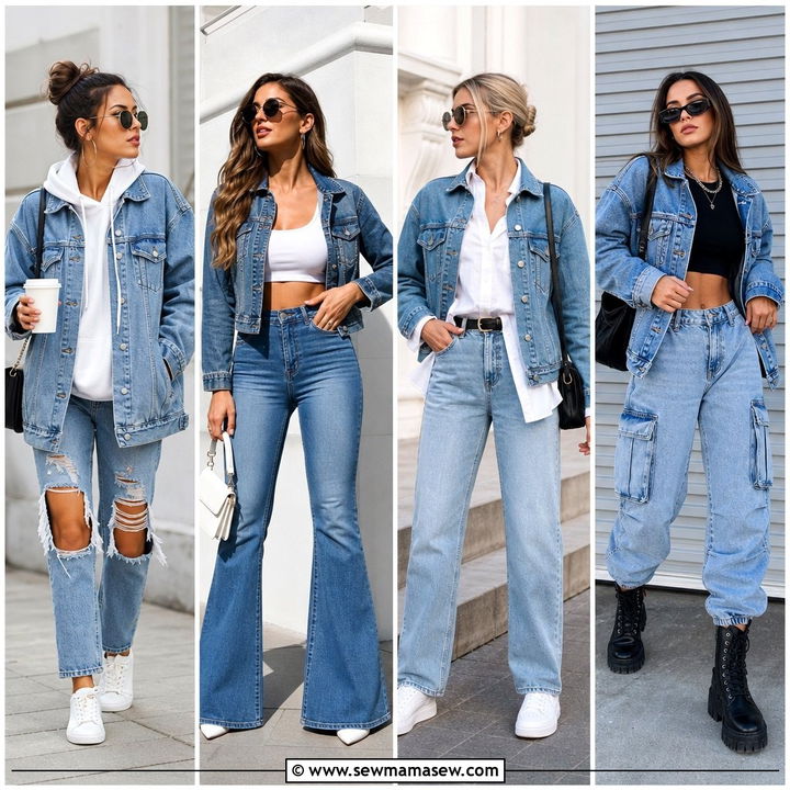 30 Denim Jacket and Jeans Outfit Ideas: Cool Double Denim