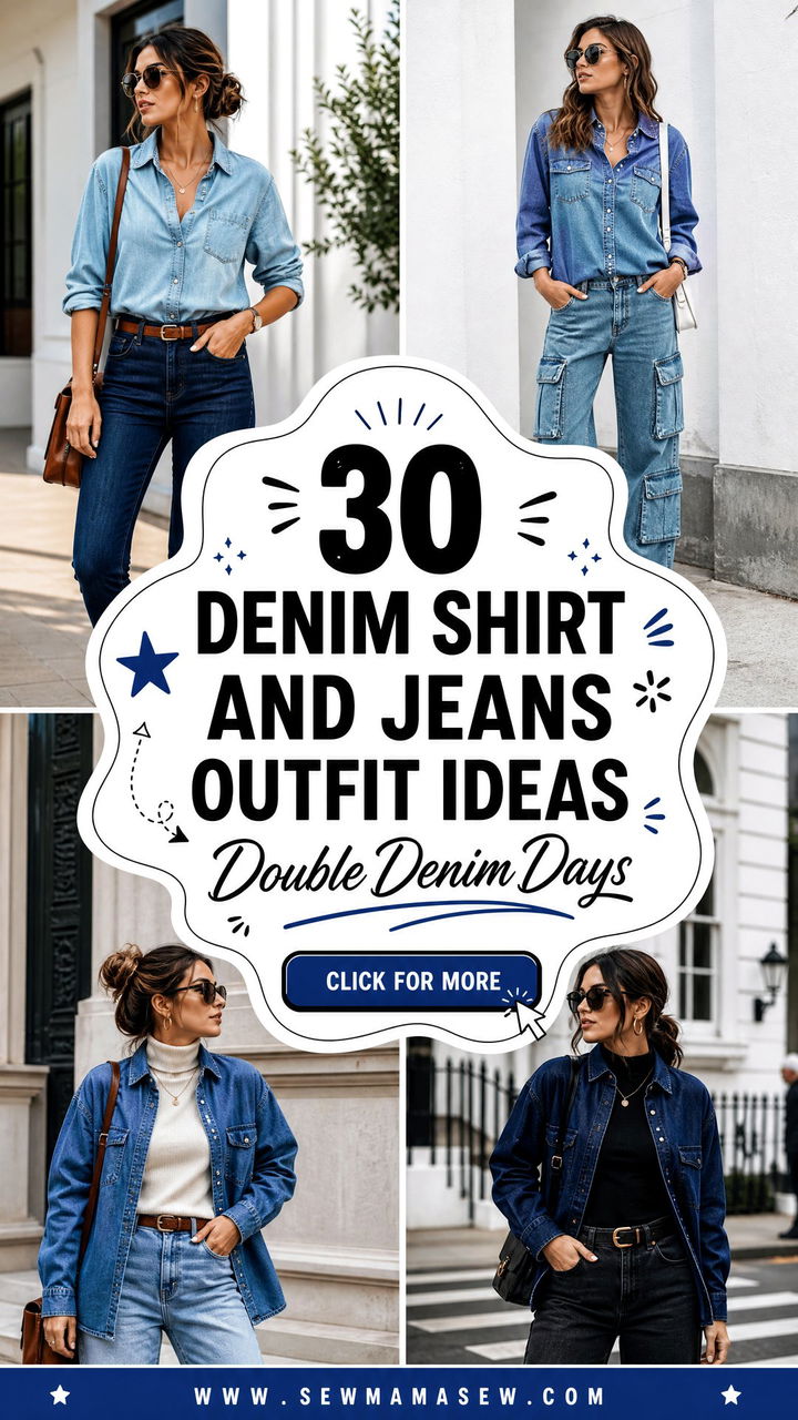 30 Denim Shirt and Jeans Outfit Ideas for Chic Days - 30 Denim Shirt and Jeans Outfit Ideas for Chic Days