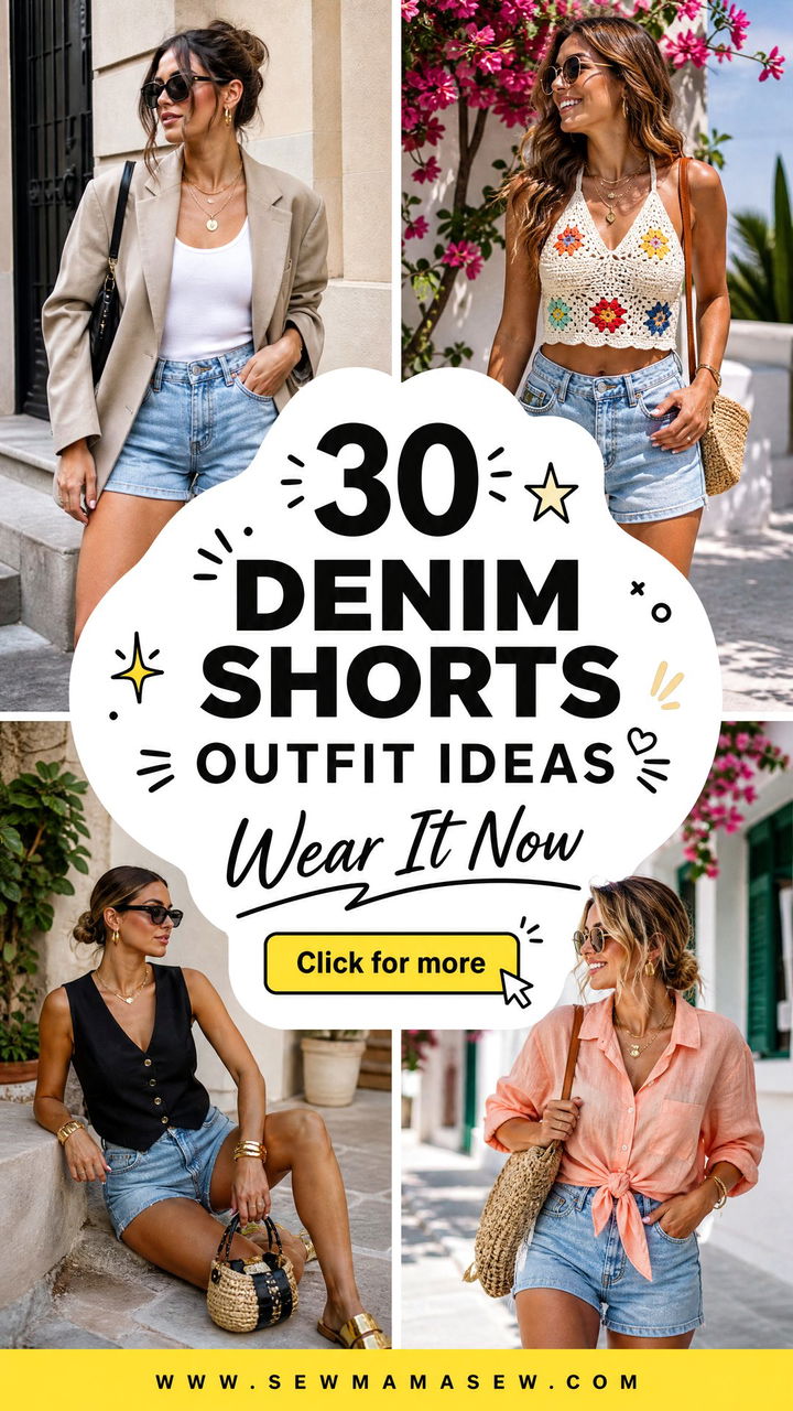 30 Denim Shorts Outfit Ideas for Women to Wear Now - 30 Denim Shorts Outfit Ideas for Women to Wear Now