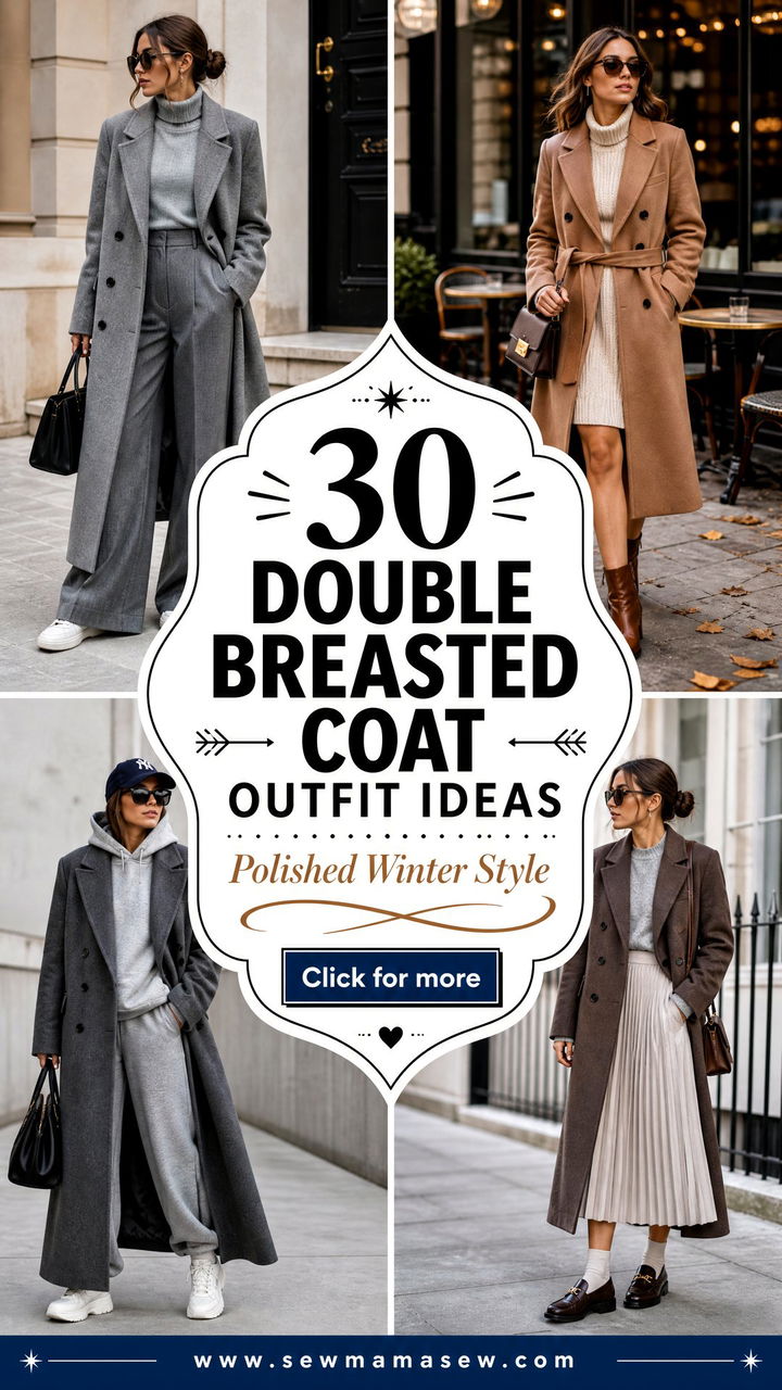 30 Double Breasted Coat Outfit Ideas for Polished Winter Style - 30 Double Breasted Coat Outfit Ideas for Polished Winter Style