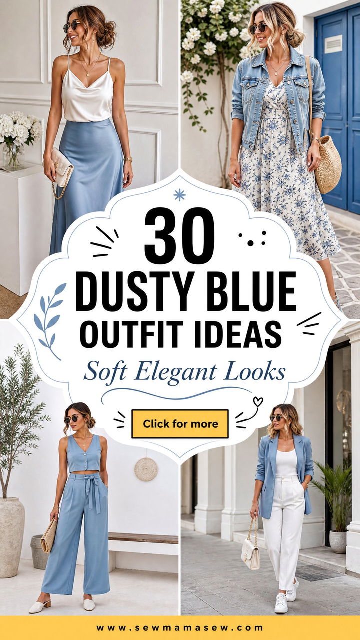 30 Dusty Blue Outfit Ideas for Soft Elegant Everyday Looks - 30 Dusty Blue Outfit Ideas for Soft, Elegant Everyday Looks
