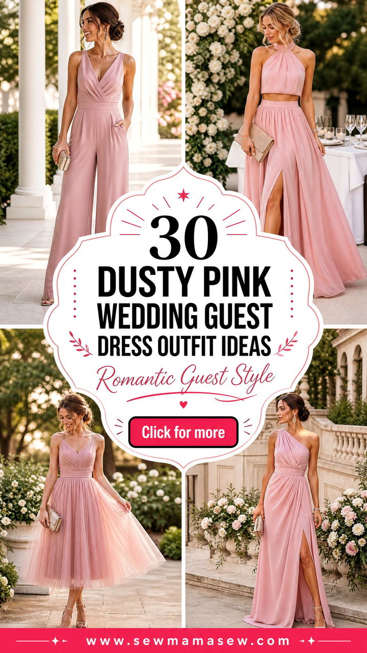 30 Dusty Pink Wedding Guest Dress Outfit Ideas for Romance - 30 Dusty Pink Wedding Guest Dress Outfit Ideas for Romance