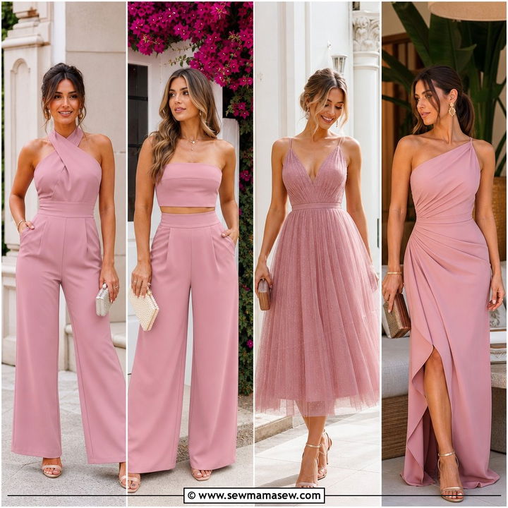 30 Dusty Pink Wedding Guest Dress Outfit Ideas for Romance