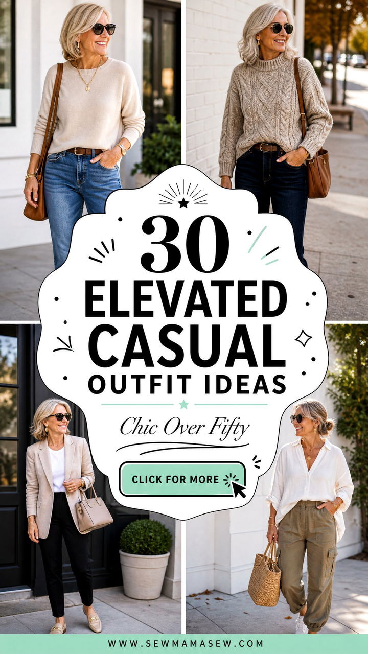 30 Elevated Casual Outfit Ideas For Women Over 50 To Feel Chic - 30 Elevated Casual Outfit Ideas For Women Over 50 To Feel Chic
