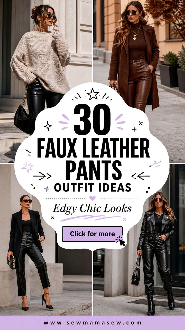 30 Faux Leather Pants Outfit Ideas for Edgy Chic Looks Now - 30 Faux Leather Pants Outfit Ideas for Edgy Chic Looks Now