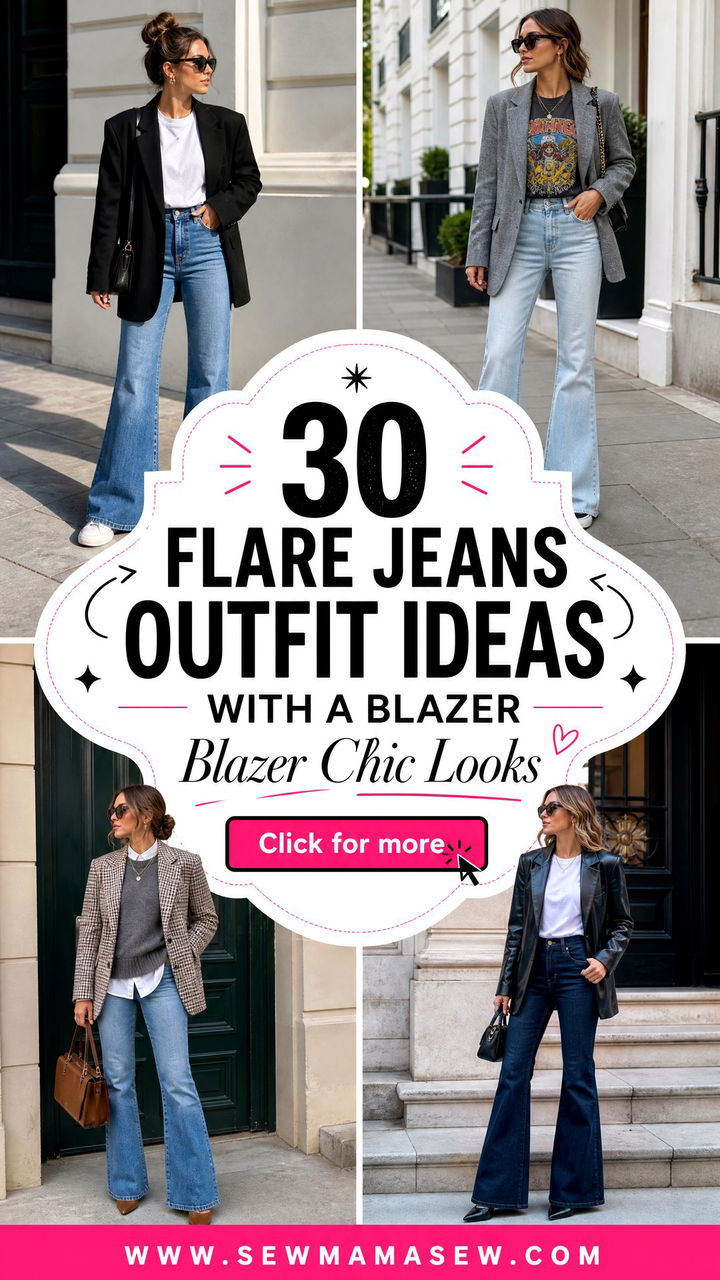 30 Flare Jeans Outfit Ideas With a Blazer Chic Looks Now - 30 Flare Jeans Outfit Ideas With a Blazer: Chic Looks Now