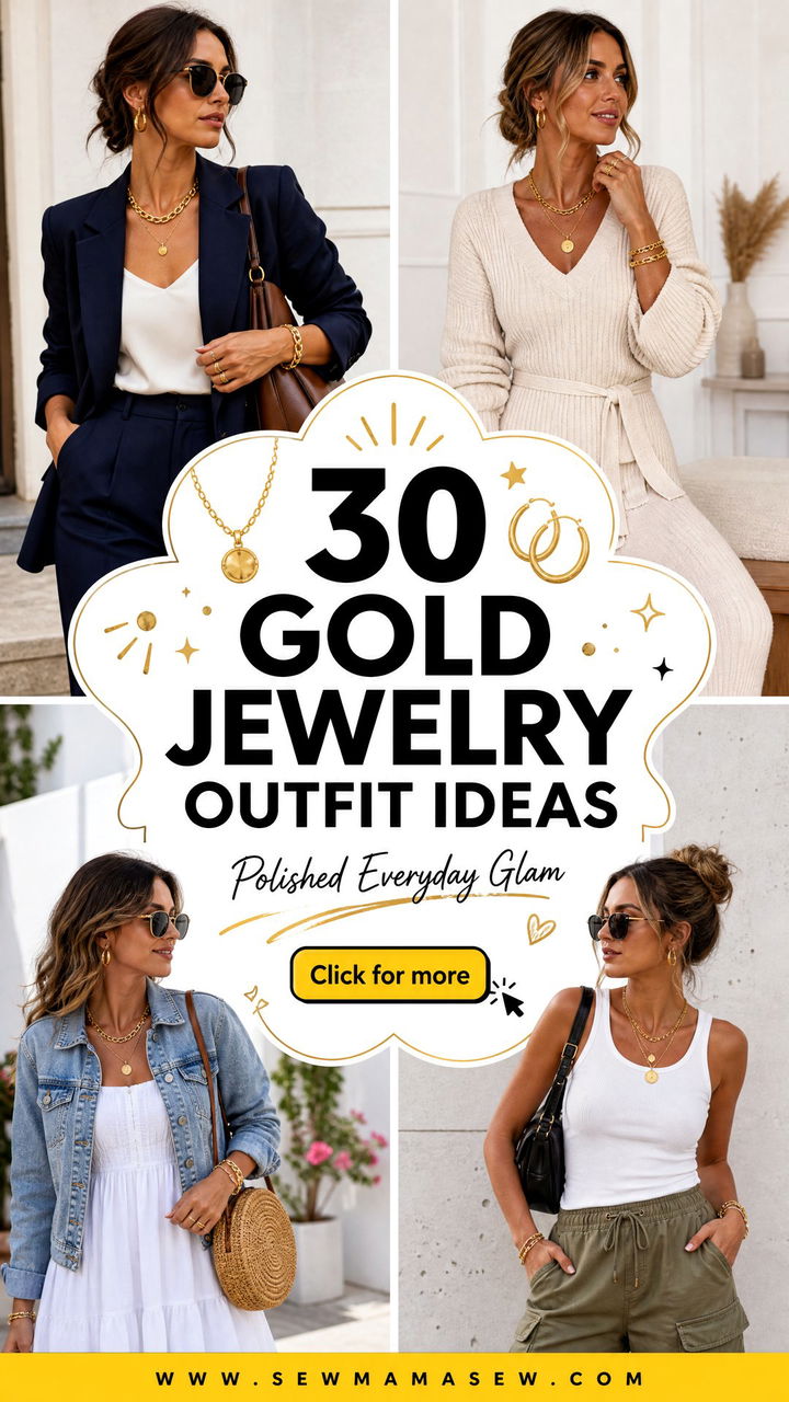 30 Gold Jewelry Outfit Ideas for Polished Everyday Glam - 30 Gold Jewelry Outfit Ideas for Polished Everyday Glam
