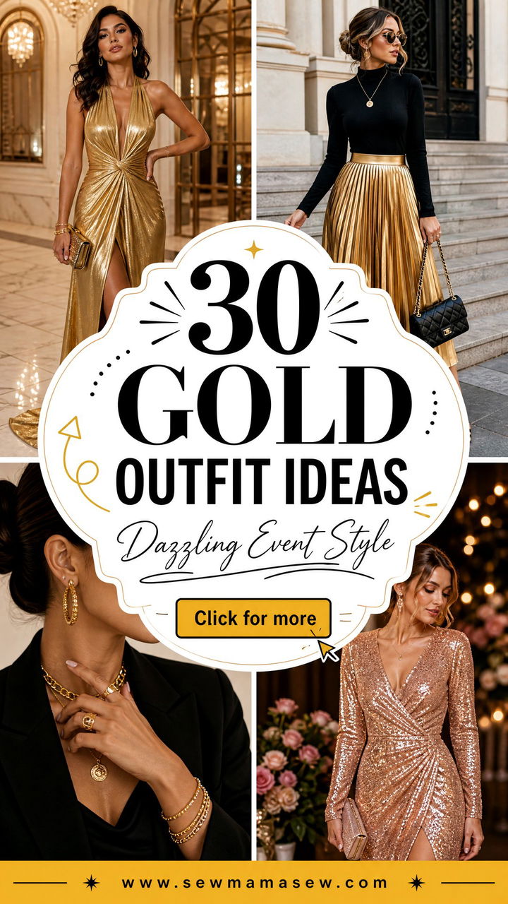 30 Gold Outfit Ideas for Dazzling Nights and Event Style - 30 Gold Outfit Ideas for Dazzling Nights and Event Style